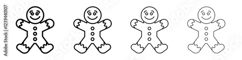 Man cookie icon Outline sign symbol set