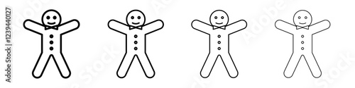 Man cookie icon Outline sign symbol set