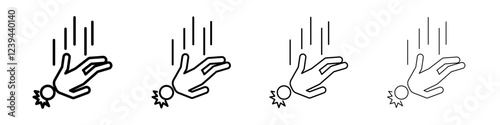 man fall down icon Outline sign symbol set