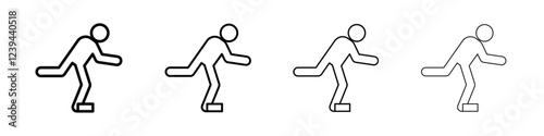 Man tripping icon Outline sign symbol set