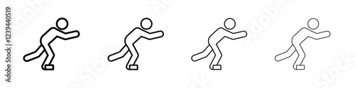Man tripping icon Outline sign symbol set