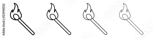 Matches icon Outline sign symbol set