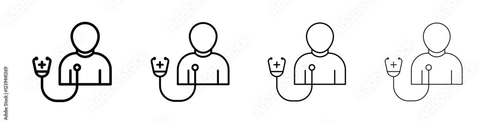 Medical check-up icon Outline sign symbol set Medical check-up icon Outline sign symbol set