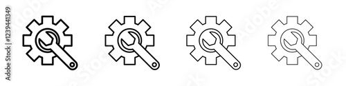 mechanic settings icon Outline sign symbol set