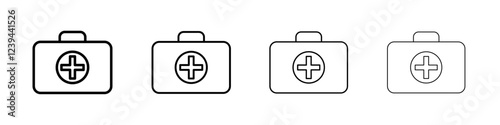 Medical kit icon Outline sign symbol set
