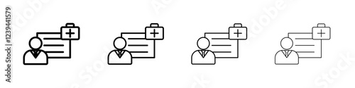 medical Prescription icon Outline sign symbol set
