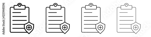 Medical record icon Outline sign symbol set