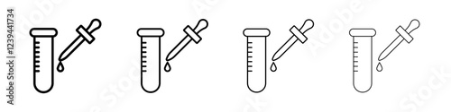 Medical test icon Outline sign symbol set