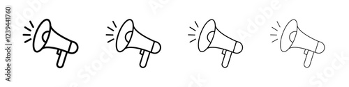 Megaphone icon Outline sign symbol set