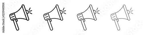 Megaphone icon Outline sign symbol set