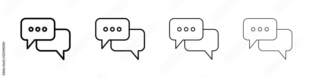 Message icon Outline sign symbol set Message icon Outline sign symbol set