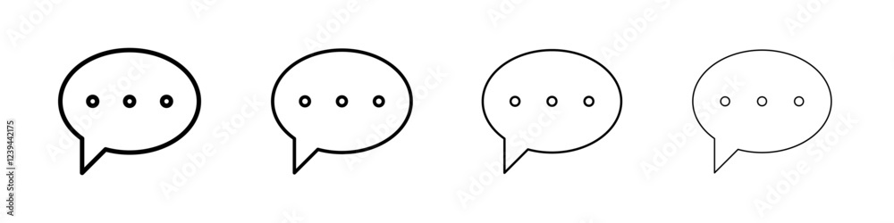 Message icon Outline sign symbol set Message icon Outline sign symbol set