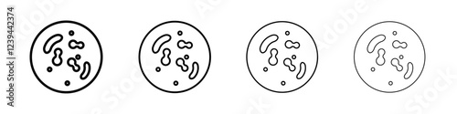 Microorganism icon Outline sign symbol set