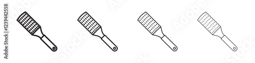 Microplane grater icon Outline sign symbol set