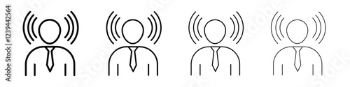 Mind awareness icon Outline sign symbol set