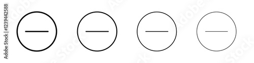Minus Icon Outline sign symbol set
