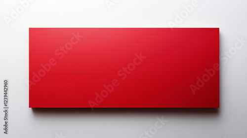 Free Download red rectangular blank banner , white background , promotional banner mockup , minimalist design for advertising - GFXLoad