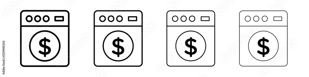 Money laundering icon Outline sign symbol set Money laundering icon Outline sign symbol set