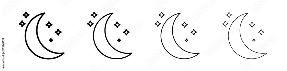 moon outline icon Outline sign symbol set moon outline icon Outline sign symbol set