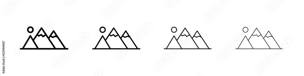 Mountain icon Outline sign symbol set Mountain icon Outline sign symbol set