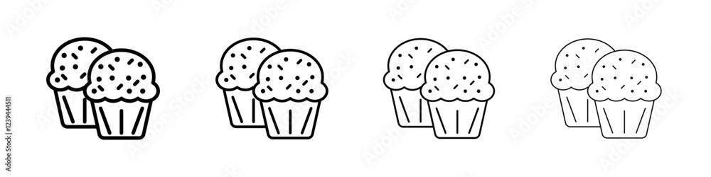 Muffin icon Outline sign symbol set Muffin icon Outline sign symbol set