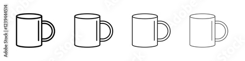 Mug icon Outline sign symbol set
