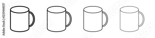 Mug icon Outline sign symbol set
