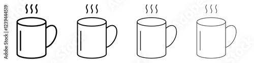 Mug icon Outline sign symbol set