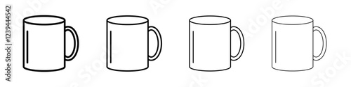 Mug icon Outline sign symbol set