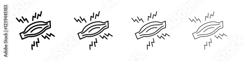Myalgia icon Outline sign symbol set