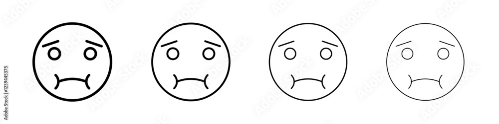 Nauseated emoji icon Outline sign symbol set Nauseated emoji icon Outline sign symbol set