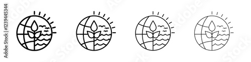 Natural resources icon Outline sign symbol set
