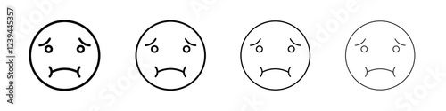 Nauseated emoji icon Outline sign symbol set