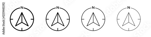Navigator arrow icon Outline sign symbol set
