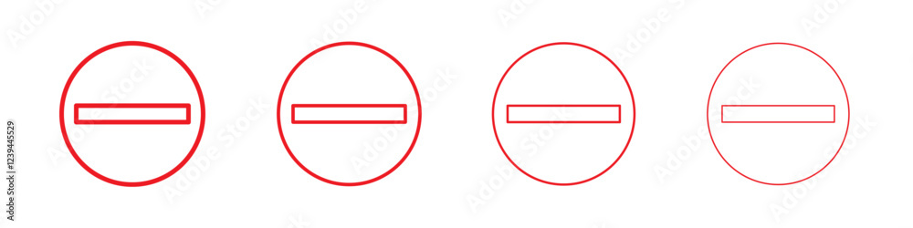 Negative sign icon Outline sign symbol set Negative sign icon Outline sign symbol set