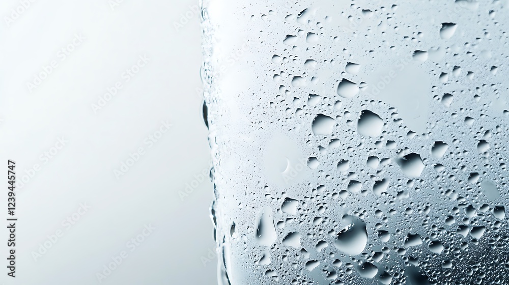 Water droplets condense on a cold glass surface