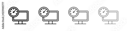 Network speed test icon Outline sign symbol set
