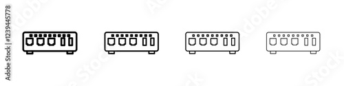 Network switch icon Outline sign symbol set