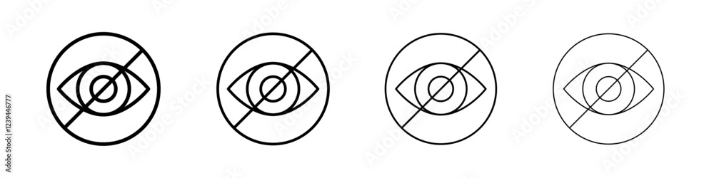 No view icon Outline sign symbol set No view icon Outline sign symbol set