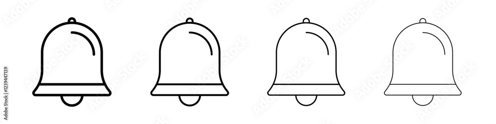 Notification icon Outline sign symbol set Notification icon Outline sign symbol set