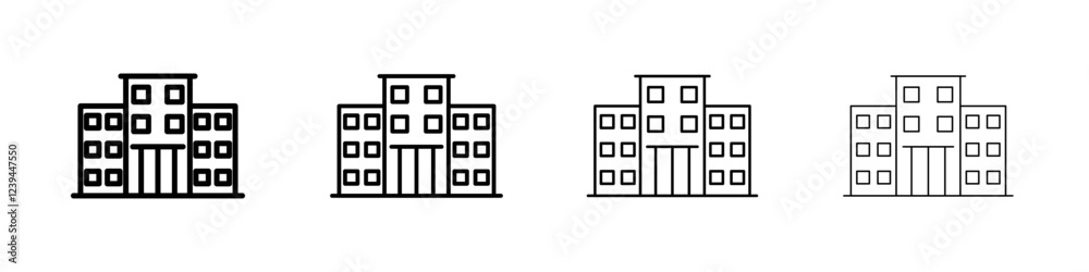 Office Buildings icon icon Outline sign symbol set Office Buildings icon icon Outline sign symbol set