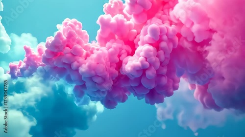 Ethereal video of abstract smoke patterns with flowing textures and silent elegance, creating a sense of timelessness and tranquility in digital art. Pink and blue clouds