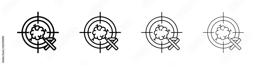Oncology department icon Outline sign symbol set Oncology department icon Outline sign symbol set