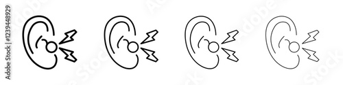 Otitis icon Outline sign symbol set
