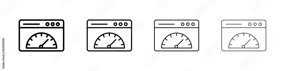 Page speed icon Outline sign symbol set Page speed icon Outline sign symbol set