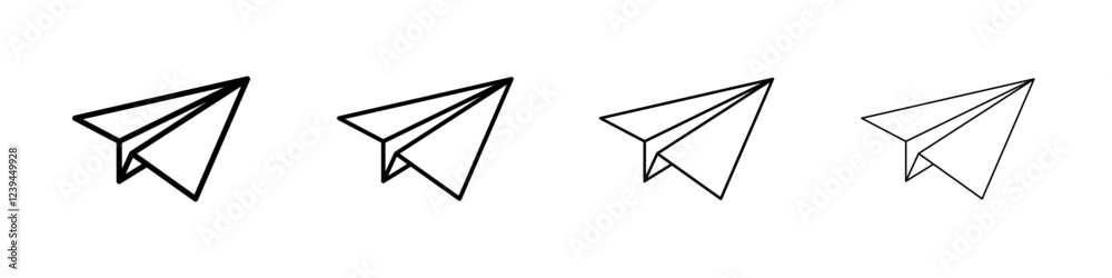 Paper plane icon Outline sign symbol set Paper plane icon Outline sign symbol set