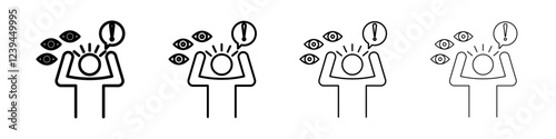 Paranoia icon Outline sign symbol set