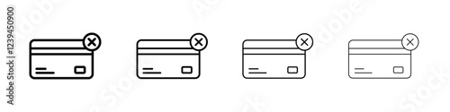 Payment cancel icon Outline sign symbol set