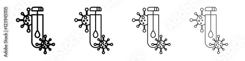 PCR test icon Outline sign symbol set