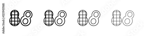 Peanut icon Outline sign symbol set
